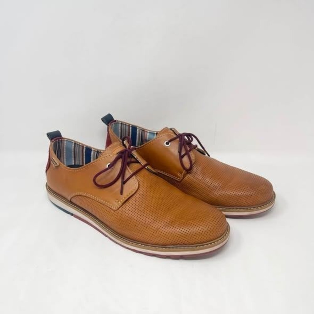 Pikolinos Berna Perforated Leather Lace Up Shoe Derby Oxford Brown Mens EU 44